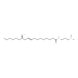 ChemSpider 2D Image | (12R)-N-[3-(Dimethylamino)propyl]-12-hydroxy-9-octadecenamide | C23H46N2O2