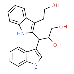 ChemSpider 2D Image | 3-[3-(2-Hydroxyethyl)-1H-indol-2-yl]-3-(1H-indol-3-yl)-1,2-propanediol | C21H22N2O3