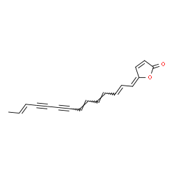 ChemSpider 2D Image | (5E)-5-[(2E,4E,6E,12E)-2,4,6,12-Tetradecatetraene-8,10-diyn-1-ylidene]-2(5H)-furanone | C18H14O2