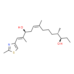 ChemSpider 2D Image | (1E,3S,5Z,10S,11R)-2,6,10-Trimethyl-1-(2-methyl-1,3-thiazol-4-yl)-1,5-tridecadiene-3,11-diol | C20H33NO2S