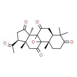 ChemSpider 2D Image | (5beta,8xi,9xi,10alpha)-4,4,14-Trimethyl-8,9-epoxypregnane-3,7,11,15,20-pentone | C24H30O6