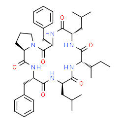 ChemSpider 2D Image | Cyclo(L-alloisoleucyl-L-leucyl-D-phenylalanyl-D-prolyl-L-phenylalanyl-D-leucyl) | C41H58N6O6