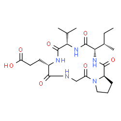 ChemSpider 2D Image | Cyclo(L-alpha-glutamylglycyl-D-prolyl-L-isoleucyl-L-valyl) | C23H37N5O7
