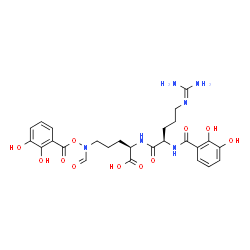ChemSpider 2D Image | N~5~-(Diaminomethylene)-N~2~-(2,3-dihydroxybenzoyl)-D-ornithyl-N~5~-[(2,3-dihydroxybenzoyl)oxy]-N~5~-formyl-D-ornithine | C26H32N6O11