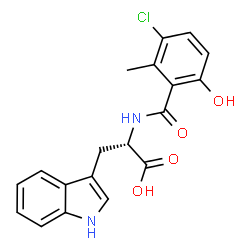 ChemSpider 2D Image | N-(3-Chloro-6-hydroxy-2-methylbenzoyl)-L-tryptophan | C19H17ClN2O4