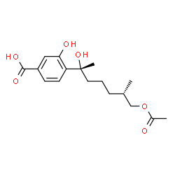 ChemSpider 2D Image | 4-[(2R,6S)-7-Acetoxy-2-hydroxy-6-methyl-2-heptanyl]-3-hydroxybenzoic acid | C17H24O6