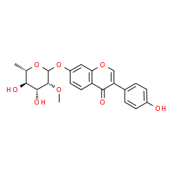 ChemSpider 2D Image | 3-(4-Hydroxyphenyl)-4-oxo-4H-chromen-7-yl 6-deoxy-2-O-methyl-L-mannopyranoside | C22H22O8