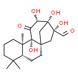 ChemSpider 2D Image | (5beta,8alpha,10alpha,12alpha,13alpha,16beta)-9,12,13,16-Tetrahydroxy-11-oxokauran-17-al | C20H30O6