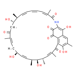 ChemSpider 2D Image | (7E,9S,11S,12E,14S,16E,20S,21S,22E,26Z)-4,10,14,20,34-Pentahydroxy-3,7,9,11,17,21,27-heptamethyl-29-azatricyclo[28.3.1.0~5,33~]tetratriaconta-1(33),2,4,7,12,16,22,24,26,30(34)-decaene-6,18,28,31,32-pe
ntone | C40H47NO10