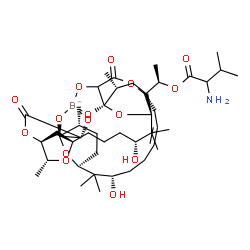ChemSpider 2D Image | [(1R)-1-[(1R,2R,5S,6R,8R,12R,14S,17R,18R,22S,24Z,28S,30S,33R)-12,28-Dihydroxy-1,2,18,19-tetra(hydroxy-kappaO)-6,13,13,17,29,29,33-heptamethyl-3,20-dioxo-4,7,21,34,35-pentaoxatetracyclo[28.3.1.1~5,8~.1
~14,18~]hexatriacont-24-en-22-yl]ethyl valinatato(4-)]borate(1-) | C45H73BNO15