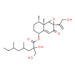 ChemSpider 2D Image | (1aR,4R,7S,7aR)-1a-(3-Hydroxy-1-propen-2-yl)-7,7a-dimethyl-2-oxo-1a,2,4,5,6,7,7a,7b-octahydronaphtho[1,2-b]oxiren-4-yl 2-hydroxy-2-(hydroxymethyl)-4,6-dimethyloctanoate | C26H40O7