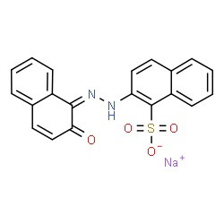 ChemSpider 2D Image | Sodium 2-[(2Z)-2-(2-oxo-1(2H)-naphthalenylidene)hydrazino]-1-naphthalenesulfonate | C20H13N2NaO4S