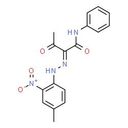 ChemSpider 2D Image | (2E)-2-[(4-Methyl-2-nitrophenyl)hydrazono]-3-oxo-N-phenylbutanamide | C17H16N4O4