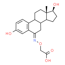 ChemSpider 2D Image | ({(E)-[(6E,8xi,9xi,14xi,17beta)-3,17-Dihydroxyestra-1,3,5(10)-trien-6-ylidene]amino}oxy)acetic acid | C20H25NO5