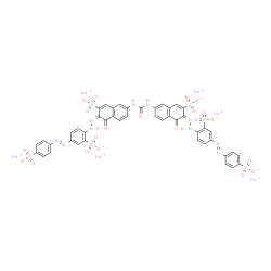 ChemSpider 2D Image | Hexasodium (3E,3'E)-7,7'-(carbonyldiimino)bis[4-oxo-3-({2-sulfonato-4-[(E)-(4-sulfonatophenyl)diazenyl]phenyl}hydrazono)-3,4-dihydro-2-naphthalenesulfonate] | C45H26N10Na6O21S6