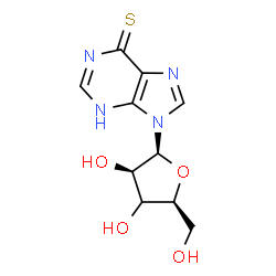 ChemSpider 2D Image | 9-[(3xi)-beta-L-threo-Pentofuranosyl]-3,9-dihydro-6H-purine-6-thione | C10H12N4O4S