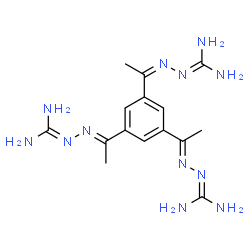 ChemSpider 2D Image | N'',N'''''-[{5-[(1Z)-N-(Diaminomethylene)ethanehydrazonoyl]-1,3-phenylene}di(1E)-1-ethyl-1-ylidene]dicarbonohydrazonic diamide | C15H24N12