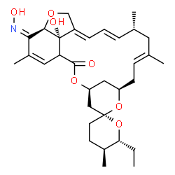 ChemSpider 2D Image | (2R,4'S,5S,6R,8'R,10'E,13'R,14'E,16'E,20'R,21'Z,24'S)-6-Ethyl-24'-hydroxy-21'-(hydroxyimino)-5,11',13',22'-tetramethyl-3,4,5,6-tetrahydro-2'H-spiro[pyran-2,6'-[3,7,19]trioxatetracyclo[15.6.1.1~4,8~.0~
20,24~]pentacosa[10,14,16,22]tetraen]-2'-one | C32H45NO7