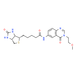 ChemSpider 2D Image | N-[3-(2-Methoxyethyl)-4-oxo-3,4-dihydro-6-quinazolinyl]-5-[(4S,6aR)-2-oxohexahydro-1H-thieno[3,4-d]imidazol-4-yl]pentanamide | C21H27N5O4S