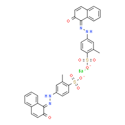 ChemSpider 2D Image | Barium bis{2-methyl-4-[(2E)-2-(2-oxo-1(2H)-naphthalenylidene)hydrazino]benzenesulfonate} | C34H26BaN4O8S2