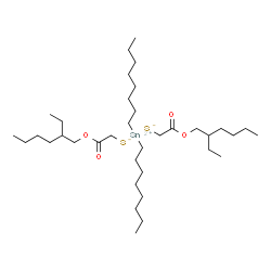 ChemSpider 2D Image | dioctyltin; 2-(2-ethylhexoxy)-2-oxo-ethanethiolate | C36H72O4S2Sn