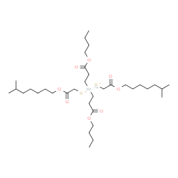 ChemSpider 2D Image | bis(3-butoxy-3-oxo-propyl)tin; 2-(6-methylheptoxy)-2-oxo-ethanethiolate | C34H64O8S2Sn