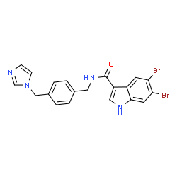 ChemSpider 2D Image | 5,6-Dibromo-N-[4-(1H-imidazol-1-ylmethyl)benzyl]-1H-indole-3-carboxamide | C20H16Br2N4O