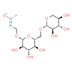 ChemSpider 2D Image | [(E)-Methyl-ONN-azoxy]methyl 6-O-beta-D-xylopyranosyl-beta-D-glucopyranoside | C13H24N2O11