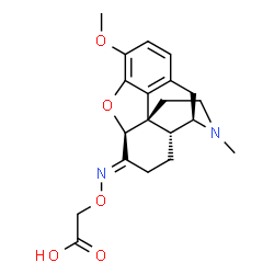 ChemSpider 2D Image | ({(E)-[(5beta,6E)-3-Methoxy-17-methyl-4,5-epoxymorphinan-6-ylidene]amino}oxy)acetic acid | C20H24N2O5