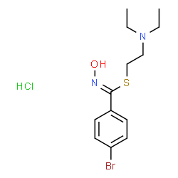 ChemSpider 2D Image | 2-(Diethylamino)ethyl 4-bromo-N-hydroxybenzenecarbimidothioate hydrochloride (1:1) | C13H20BrClN2OS