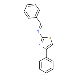 ChemSpider 2D Image | (E)-1-Phenyl-N-(4-phenyl-1,3-thiazol-2-yl)methanimine | C16H12N2S
