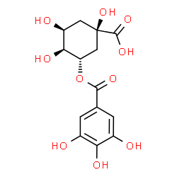 ChemSpider 2D Image | (1R,3S,4S,5S)-1,3,4-Trihydroxy-5-[(3,4,5-trihydroxybenzoyl)oxy]cyclohexanecarboxylic acid | C14H16O10