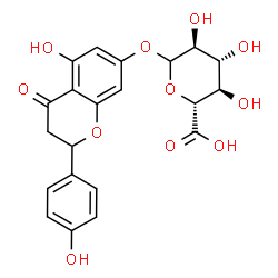 ChemSpider 2D Image | 5-Hydroxy-2-(4-hydroxyphenyl)-4-oxo-3,4-dihydro-2H-chromen-7-yl L-glucopyranosiduronic acid | C21H20O11