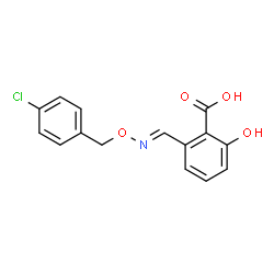 ChemSpider 2D Image | 2-[(E)-{[(4-Chlorobenzyl)oxy]imino}methyl]-6-hydroxybenzoic acid | C15H12ClNO4