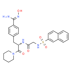 ChemSpider 2D Image | 1-[N-(2-Naphthylsulfonyl)glycyl-4-(N'-hydroxycarbamimidoyl)-L-phenylalanyl]piperidine | C27H31N5O5S