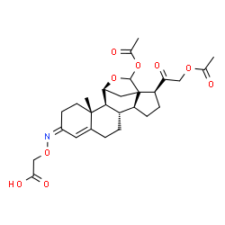 ChemSpider 2D Image | ({(Z)-[(3Z,11beta,13xi)-18,21-Diacetoxy-20-oxo-11,18-epoxypregn-4-en-3-ylidene]amino}oxy)acetic acid | C27H35NO9