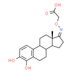 ChemSpider 2D Image | ({(Z)-[(8xi,9xi,14xi,17Z)-3,4-Dihydroxyestra-1,3,5(10)-trien-17-ylidene]amino}oxy)acetic acid | C20H25NO5