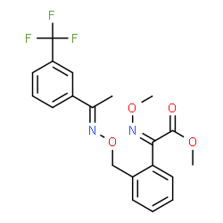 ChemSpider 2D Image | Methyl-(2Z)-(methoxyimino)(2-{[({(1E)-1-[3-(trifluormethyl)phenyl]ethyliden}amino)oxy]methyl}phenyl)acetat | C20H19F3N2O4