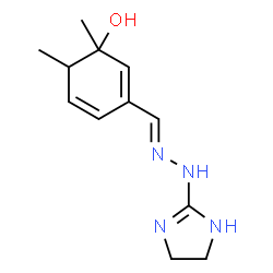 ChemSpider 2D Image | 3-[(E)-(4,5-Dihydro-1H-imidazol-2-ylhydrazono)methyl]-1,6-dimethyl-2,4-cyclohexadien-1-ol | C12H18N4O