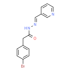 ChemSpider 2D Image | 2-(4-Bromophenyl)-N'-[(E)-3-pyridinylmethylene]acetohydrazide | C14H12BrN3O