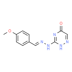 ChemSpider 2D Image | 3-[(2E)-2-(4-Methoxybenzylidene)hydrazino]-1,2,4-triazin-5(2H)-one | C11H11N5O2