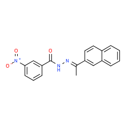 ChemSpider 2D Image | N'-[(1E)-1-(2-Naphthyl)ethylidene]-3-nitrobenzohydrazide | C19H15N3O3