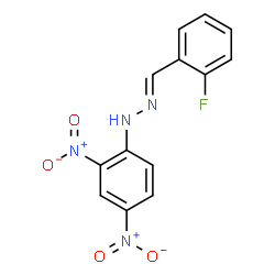 ChemSpider 2D Image | (2E)-1-(2,4-Dinitrophenyl)-2-(2-fluorobenzylidene)hydrazine | C13H9FN4O4