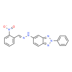 ChemSpider 2D Image | 5-[(2E)-2-(2-Nitrobenzylidene)hydrazino]-2-phenyl-2H-benzotriazole | C19H14N6O2