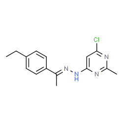 ChemSpider 2D Image | 4-Chloro-6-{(2E)-2-[1-(4-ethylphenyl)ethylidene]hydrazino}-2-methylpyrimidine | C15H17ClN4