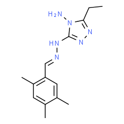 ChemSpider 2D Image | 3-Ethyl-5-[(2E)-2-(2,4,5-trimethylbenzylidene)hydrazino]-4H-1,2,4-triazol-4-amine | C14H20N6