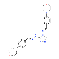 ChemSpider 2D Image | (E)-N-(3-{(2E)-2-[4-(4-Morpholinyl)benzylidene]hydrazino}-4H-1,2,4-triazol-4-yl)-1-[4-(4-morpholinyl)phenyl]methanimine | C24H28N8O2