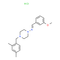 ChemSpider 2D Image | (E)-N-[4-(2,4-Dimethylbenzyl)-1-piperazinyl]-1-(3-methoxyphenyl)methanimine hydrochloride (1:1) | C21H28ClN3O