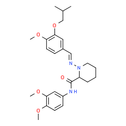 ChemSpider 2D Image | N-(3,4-Dimethoxyphenyl)-1-[(E)-(3-isobutoxy-4-methoxybenzylidene)amino]-2-piperidinecarboxamide | C26H35N3O5
