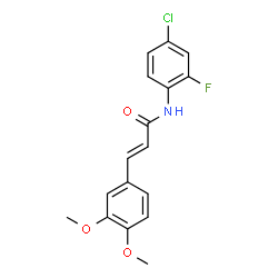 ChemSpider 2D Image | (2E)-N-(4-Chloro-2-fluorophenyl)-3-(3,4-dimethoxyphenyl)acrylamide | C17H15ClFNO3
